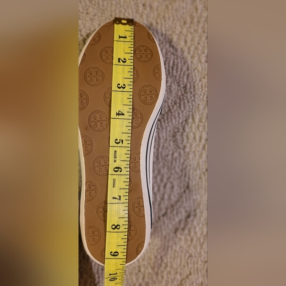 Tory Burch White and Navy Canvas slip ons - Picture 8 of 9